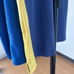 二色使いポロシャツ 青 黄色 西濃コス
