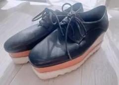黒 厚底 ウェッジシューズ　パンプス　ステラ風