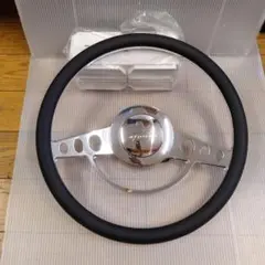 ビレットスペシャリティーズ　ビレットステアリングVintec35㎝　ライトグレー ビレットスペシャリティーズ ビレットステアリングVintec35