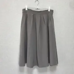 【GLACIER】グラシア　グレー フレアスカート ひざ丈 プリーツ サイズL