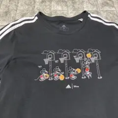 adidas ミッキーマウス Tシャツ 黒 バスケ ディズニーコラボ