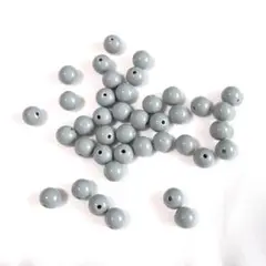 10㎜ラウンドプラスチックビーズ グレー② 40個