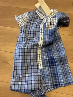 値下 新品 ラルフローレン チェック柄 ロンパース 80