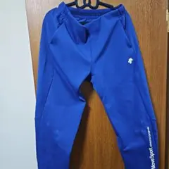 青色 ジョガーパンツ ロゴ入り