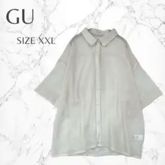 ジーユー 透け感 きれいめ 大人カジュアル 半袖シャツ XXL　シアー　夏
