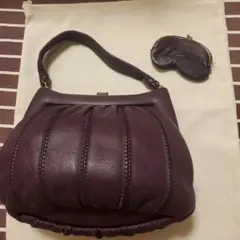 激安最終価格❗感性豊か❗お洒落❗パープルバルーンレザーハンドバッグ セット