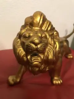 【即日発送可!】ゴールドライオン 置物 獅子 鉄製 インテリアに