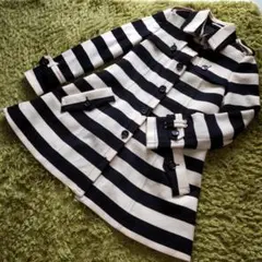 希少 バーバリー ブルーレーベル BURBERRY トレンチコート ボーダー