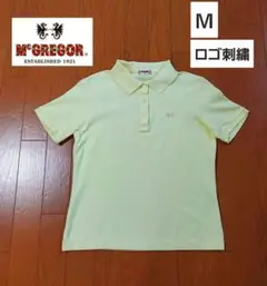 マックレガー McGREGOR ポロシャツ 半袖 Ｍ 薄黄 刺繍ロゴ