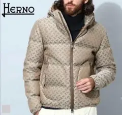 【美品】ヘルノ　HERNO ダウンジャケット　46 ブラウン　ベージュ