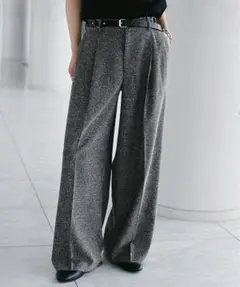 BREEZE TWEED DEEP TUCK BAGGY SLACKS