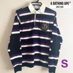 A BATHING APE BAPE エイプ ラガーシャツ ボーダー 長袖 S