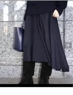 ドゥーズィエムクラス ロングヘムスカート ネイビー