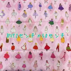 [no.3293]お花の女の子たち 春 ピンク 72×50 生地＊