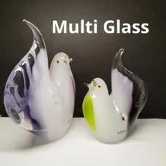 シール付き　マルティグラス Multi Glass 　おしどりセット　インテリア