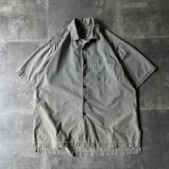 80s-90s OLD GAP 半袖シャツ 無地 開襟 XL カーキ A279