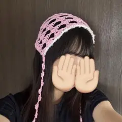 【handmade】ピンクボンネット