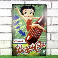 185番】ベティ・ブープ コカ・コーラ アメトイ アメリカン雑貨 ブリキ看板