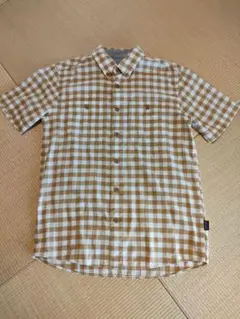パタゴニア　半袖シャツ　茶色×白チェック柄