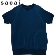 sacai サカイ 半袖スウェット トレーナー ラグランスリーブ サイズ2