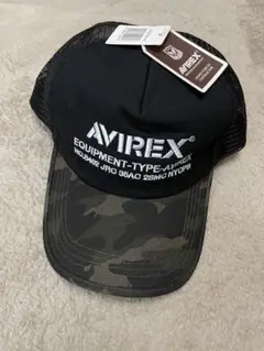 AVIREX アビレックス アヴィレックス キャップ 帽子 メッシュ 迷彩　黒色