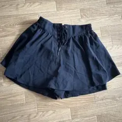 黒 ショートキュロットパンツ スカート