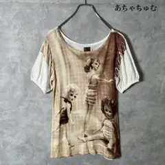 ムチャチャ あちゃちゅむむちゃちゃ ドール柄 総柄 Tシャツ N980
