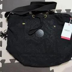 kipling ブラックパターンバッグ