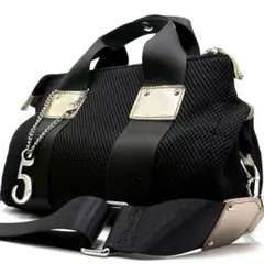 【美品】 nouer ヌエール 2way ハンドバッグ 5チャーム ブラック