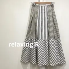 relaxing.R リラクシングアール ロング フレア スカート ウエストゴム