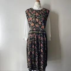 一点もの　花柄ビンテージセットアップ　古着　used vintage 和洋折衷