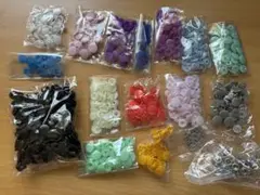 多色プラスチックボタン 15袋セット