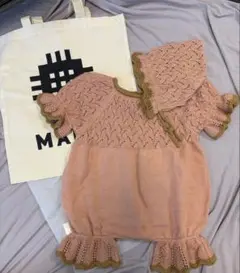 【美品】MABLI ロンパース　18m ベージュ　小人ロンパース　80 MABLI マブリ ロンパース 18m 小人ロンパース ベージュ SHELL