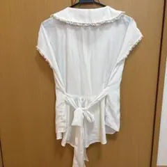 お値下げ！ヴィンテージシャツリボン付き　ノースリーブ　M