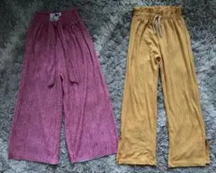 ZARA ザラ　キッズ　ドットパンツ　ワイドパンツ　ピンク　オレンジ　2点セット