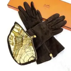 【美品✨】HERMES シルクイン スウェードケリー グローブ スカーフ柄 箱付