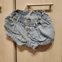 デニム バブルショートパンツ 3-6ヶ月