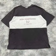 美品✨【terawear emu】 バイカラーTシャツ(M) 綿 ロゴ入り