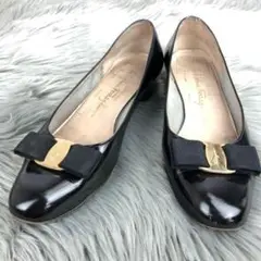 フェラガモ パンプス 6 1/2 C 24cm ブラック Ferragamo