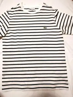 美品◆ラコステ　鹿の子　ボーダーTシャツ　サイズM　綿100