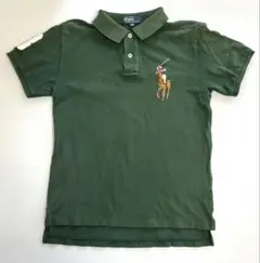 POLO ポロシャツ　ビッグポニーマルチカラー　グリーン　140 ＊ほつれあり