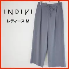 A3633★美品★INDIVI*ワイドパンツ*38*M*グレー