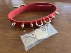チョーカー 赤 トゲトゲ 鍵