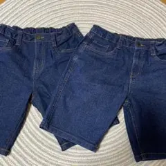 キッズデニムハーフパンツ　２枚セット