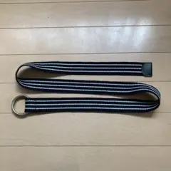 ★メンズ！リングバックルベルト ブラックボーダー 全長約１０９cm★
