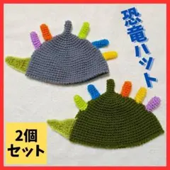 【着画あり】恐竜ハット 2点セット ハンドメイド ダイナソー ハンドメイド