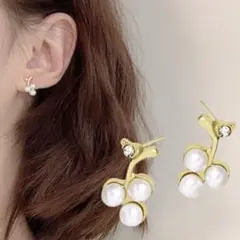 グレープパールピアス