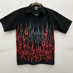 AUTHENTIC SHAOLIN 少林正宗 半袖シャツ M ファイアパターン