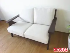 コスガ　江戸シリーズ　2Pソファ　北欧モダンスタイル　オーク無垢　美品