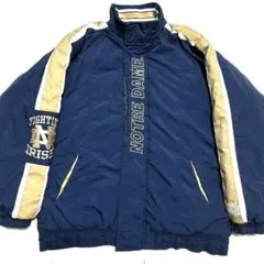 L 美品 紺 スターター ノートルダム 中綿 ナイロン ジャケット